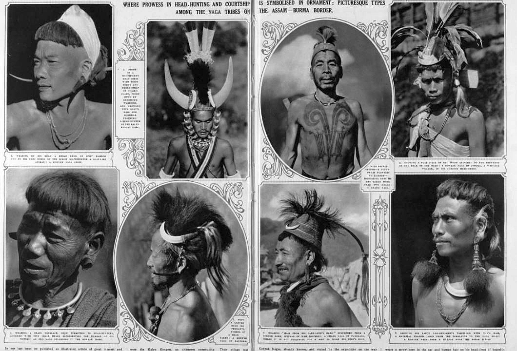 1937 Naga headhunter head dress